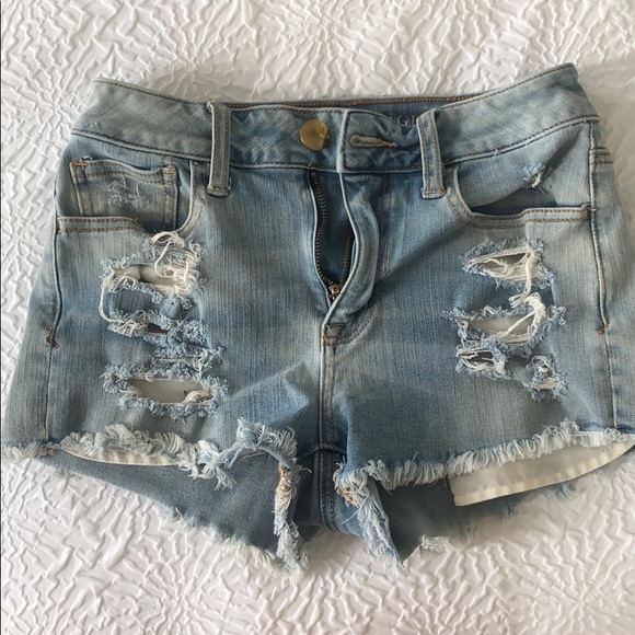 American Eagle Hi-Rise Shortie Jean Shorts - Picture 2 of 3